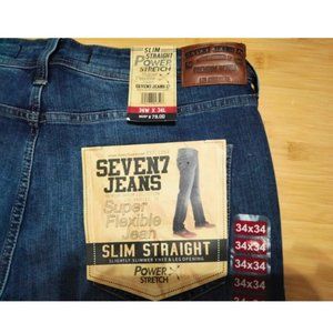 Seven7 Jeans Slim Straight Power Stretch, Size 34 x 34, Talmasmed